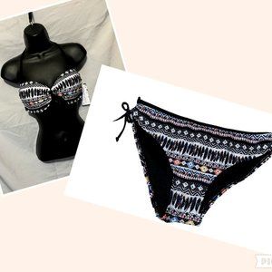 NWT Fashion World Tribal Bow Knot Bikini Size Large